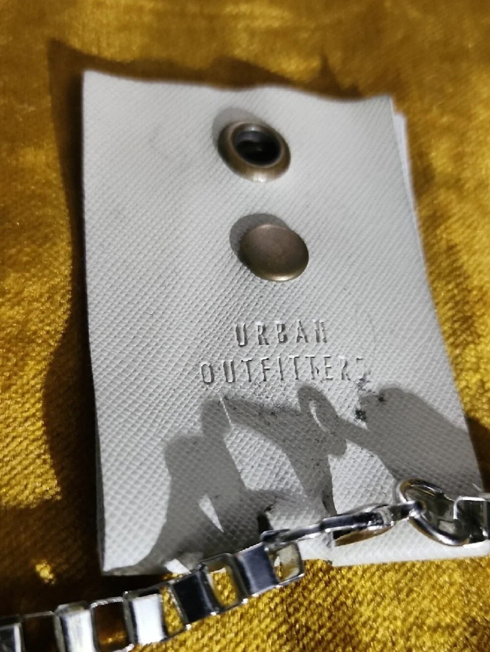 Urban Outfitters Silver Box-Link Belt With Tassle Charms
